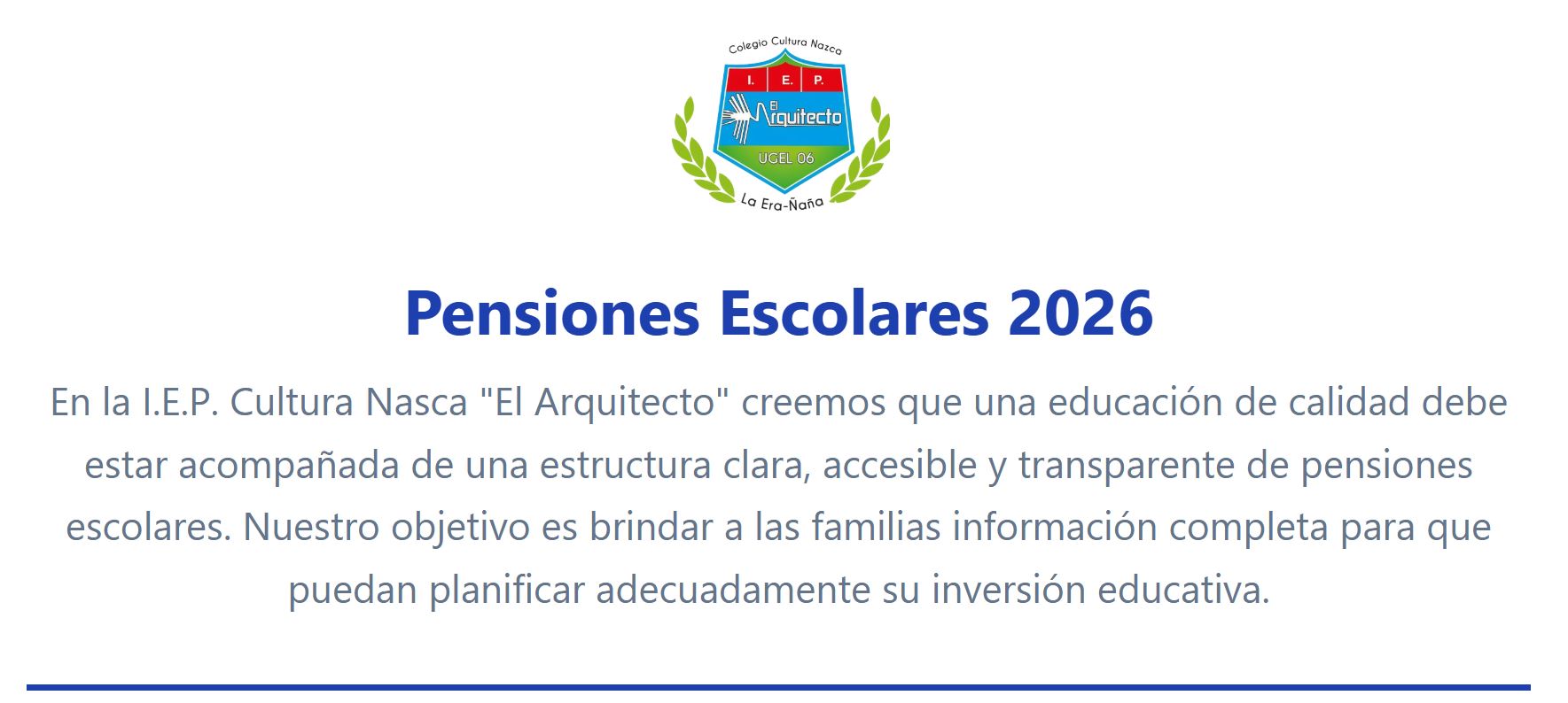 Pensiones Escolares 2026